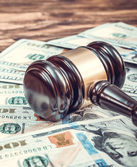 Gavel and money